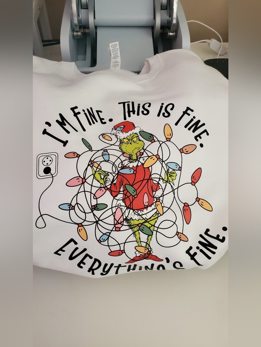 Crewneck I'm Fine Grinch Holiday Print
